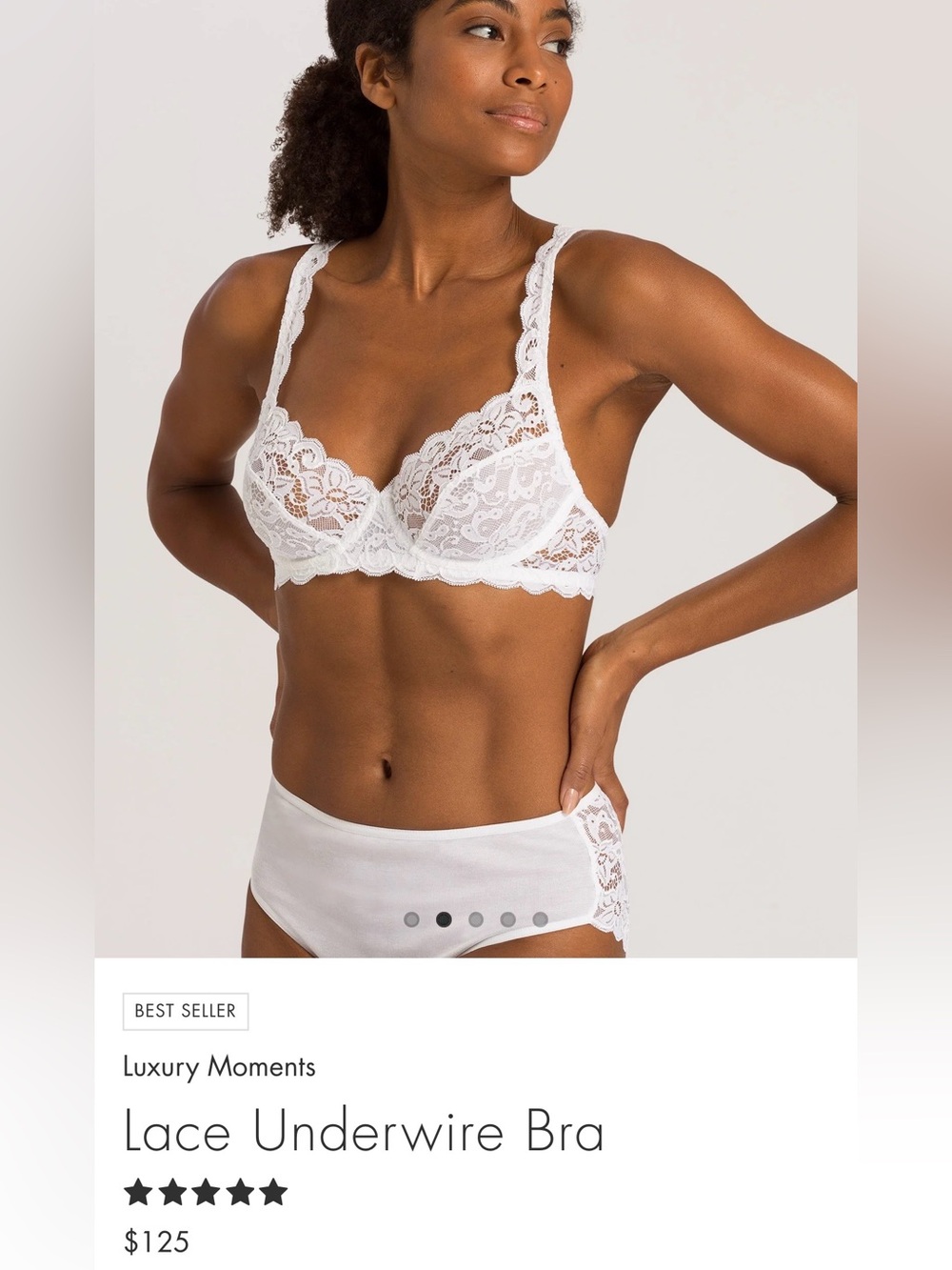 NWT HANRO Luxury Lace Underwire Bra in White (38D) - Picture 2 of 4